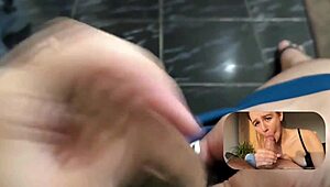 react beautiful pov blowjob with huge triple cumshot compilation in mouth