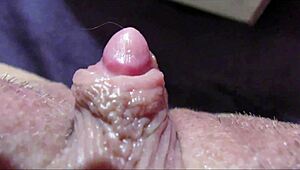 Extreme close up of big clit squirting orgasm