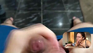 react beautiful pov blowjob with huge triple cumshot compilation in mouth