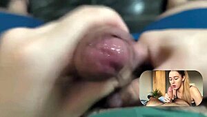 react beautiful pov blowjob with huge triple cumshot compilation in mouth