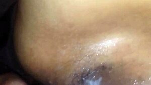 wife uses vibrator for anal play at home