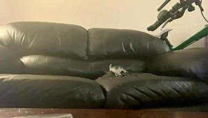 sissy trans blows load from small girl cock
