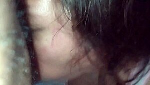 girl masturbates then swallows cum after blowjob