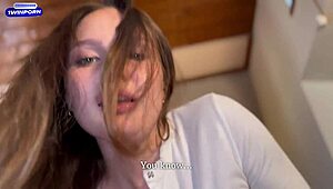 Sexy redhead rides big cock for anal creampie