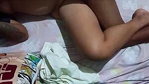 asian couple tries threesome with sex toy