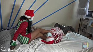 happy holidays from covid couple