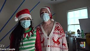 happy holidays from covid couple