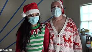 happy holidays from covid couple