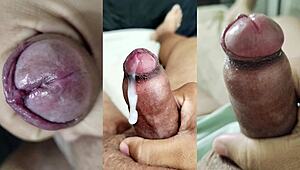 jerking off until cum then fucking horny teen pussy