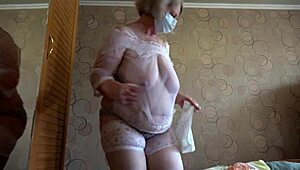 trying new white panties mature bbw shakes big ass