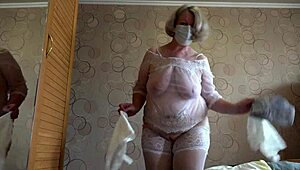 trying new white panties mature bbw shakes big ass