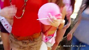 lesbian bachelorette party with one cock