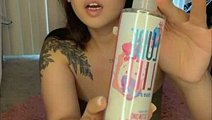 Curvy asian model tries on bikini and lingerie sets