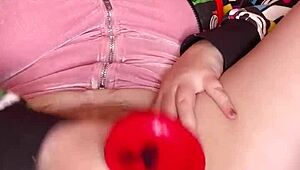 Pussy Play With Huge Dildo Toy