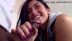 sloppy deepthroat and handjob from a curvy colombian on bbc