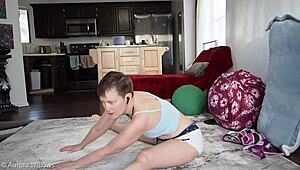 Aurora Stretches Her Ass In Sexy Booty Shorts