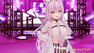 Koyori dansează în scenă anime 3d mmd hololive