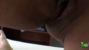 Horny asian bitch sucks a fat knob