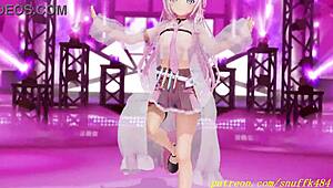 koyori dances in 3d mmd hololive anime scene