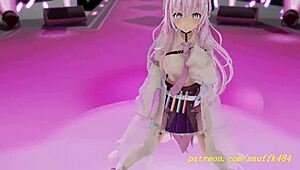 koyori dances in 3d mmd hololive anime scene