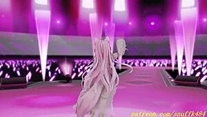 koyori dances in 3d mmd hololive anime scene