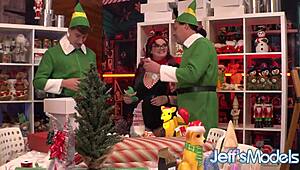 chubby sluts are having a blast with santa and his elves 🎅