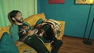 gothic stepmom fucks her gamer stepson and swallows all his cum dark valkyrie