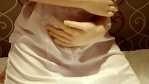beautiful big breasted doll cosplays nurse for missionary