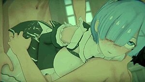 re zero rem as bound oni maid demon in anime