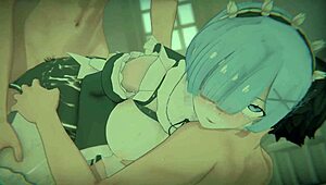 re zero rem as bound oni maid demon in anime