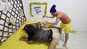 new years eve threesome best friend fucks hot tease while bff watches