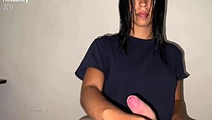 Passionate sex ends with semen on the body without a condom