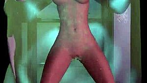 phone booth strip tease dance in ripped clothes
