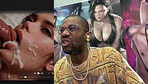 big breast slut gets face cum covered after tight anal and paizuri