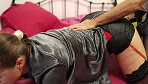 french amateur gets fucked in clothes with pussy play