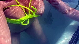 artemisia love flashes juicy tits underwater in pool
