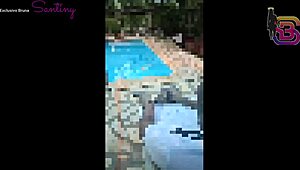 Uma putaria safada com 2 casais na piscina da chacara