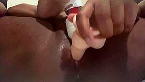 Chubby ebony begs daddy to breed her pussy