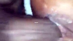 Big black dick devouring a black girl to creampie