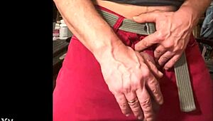 Old brazilian amateur strokes his monster cock wildly
