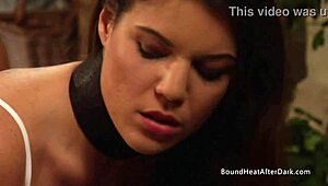 big ass lesbian slave bent over and spanked by dom