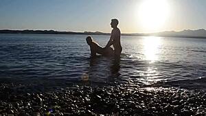 public beach sex and caught on cam fucking curvy babe