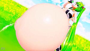 mulher-vaca cosplay expansao de barriga e seios by imbapovi