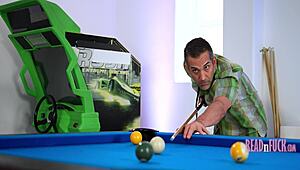 Slim Pool Player Fucks On The Table