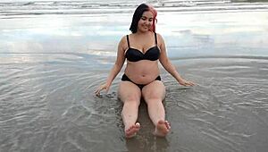 Belle Belinha Cover Novinha Ninfetinha Gravida Sensualizando Na Praia