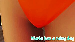 Maria Has A Rainy Day Anal Creampie On The Beach