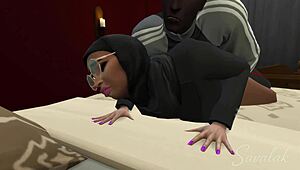 Princess enjoys a wet dream in her castle