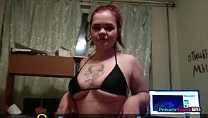 cock hero challenge with horny couple and chubby russian girl.