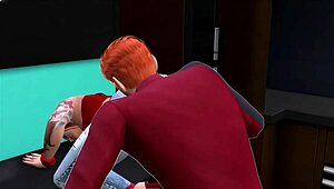 most beautifull tattoed redhead ever sucks monster cock