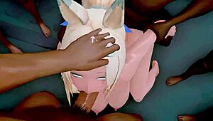 mmd three horny girls bounce on black cocks